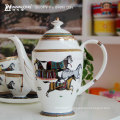 15pcs Horse Pattern Pretty Picture Antique China Tea Set, Fine Ceramic Coffee Set Tea Set